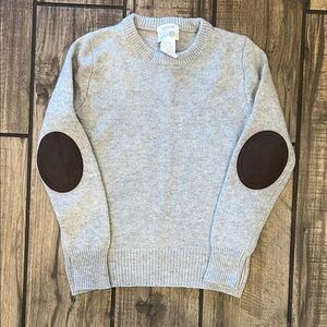 Crewcuts Light Gray Sweater with Brown Seude  Elbow Patches
